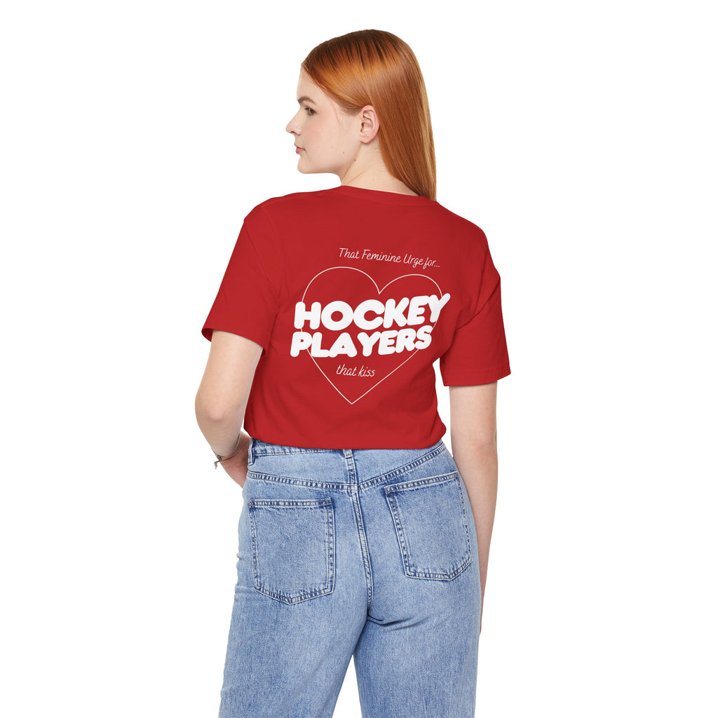 Hockey Players That Kiss | Dark Colours | That Feminine Urge | Sport Romance Book Trope T-shirt