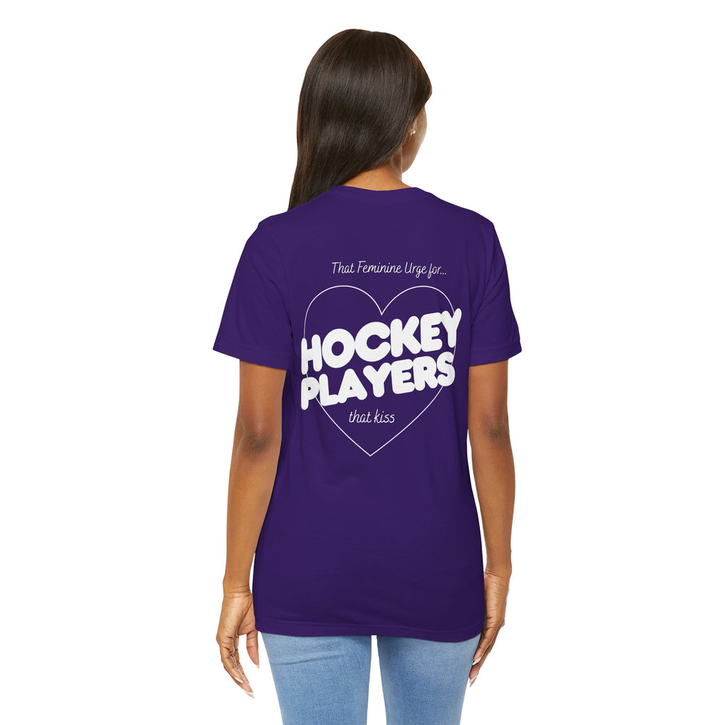Hockey Players That Kiss | Dark Colours | That Feminine Urge | Sport Romance Book Trope T-shirt