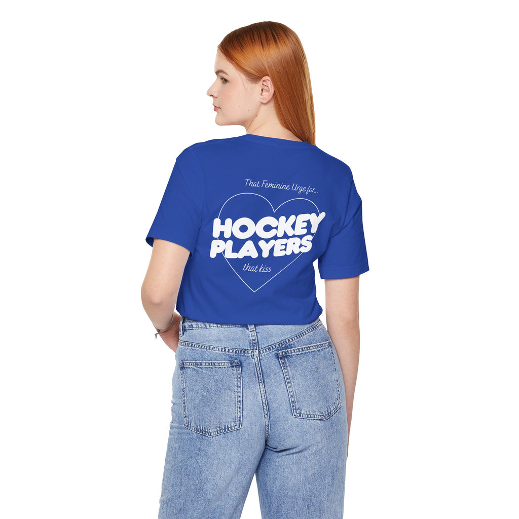 Hockey Players That Kiss | Dark Colours | That Feminine Urge | Sport Romance Book Trope T-shirt
