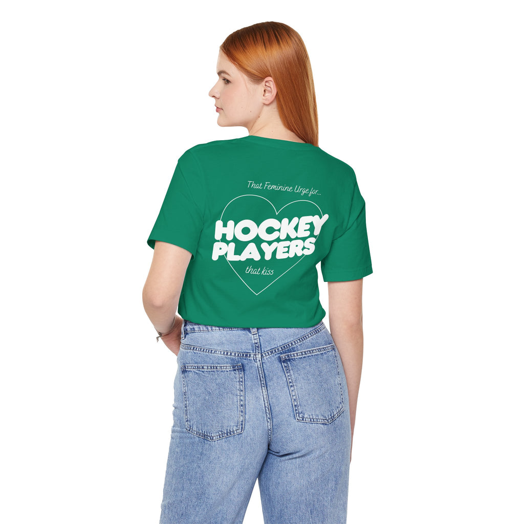 Hockey Players That Kiss | Dark Colours | That Feminine Urge | Sport Romance Book Trope T-shirt